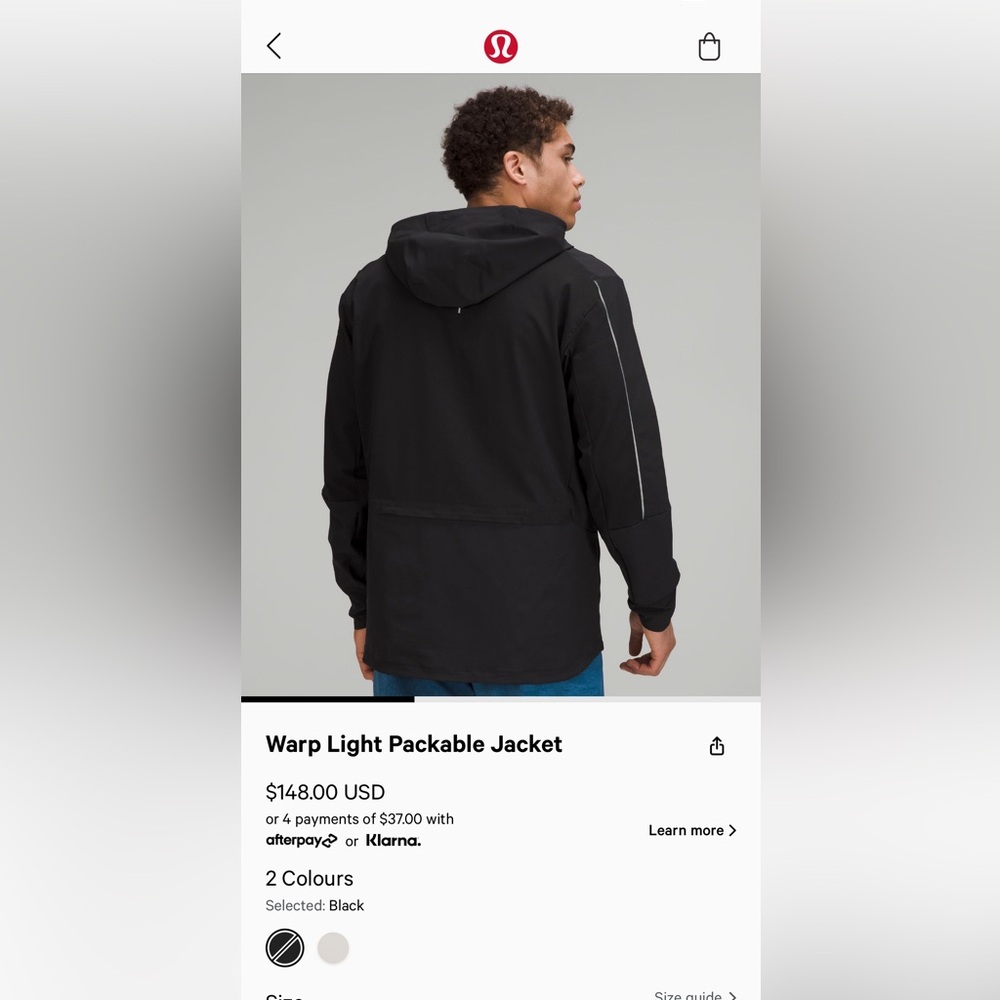 New without tags never worn. XXL Black Raincoat Lululemon